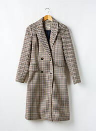 Manteau long coupe droite sans capuche marron PFERDGARTEN femme