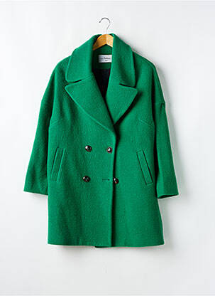 Manteau court coupe droite sans capuche vert LES PETITES... femme