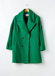Manteau court coupe droite sans capuche vert LES PETITES... femme
