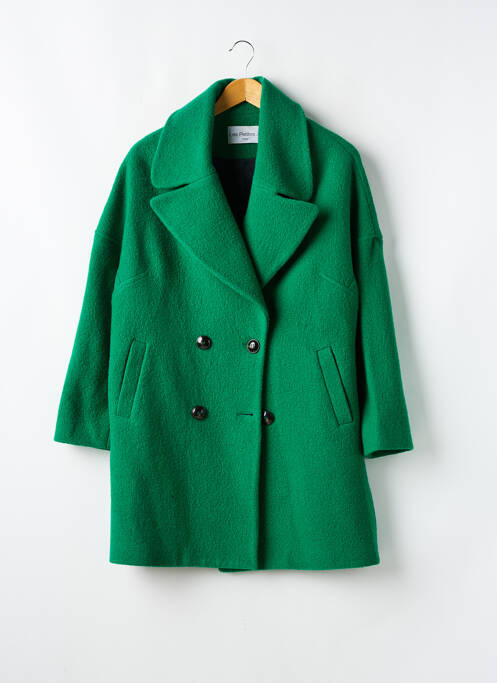 Manteau court coupe droite sans capuche vert LES PETITES... femme