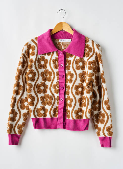 Gilet manches longues marron WAREHOUSE pour femme