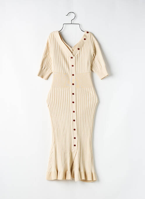 Robe mi-longue beige CHIC WISH pour femme