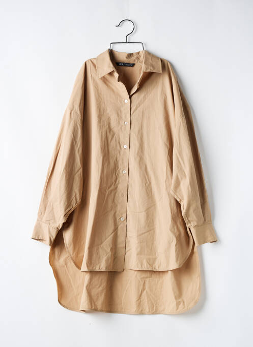 Tunique manches longues marron ZARA pour femme