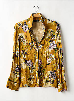 Chemisier imprimé fleurs manches longues jaune URBAN OUTFITTERS femme