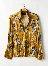 Chemisier imprimé fleurs manches longues jaune URBAN OUTFITTERS femme