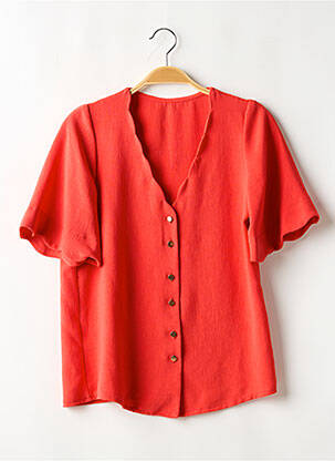 Chemisier coupe cintrée manches 3/4 orange SANS MARQUE femme