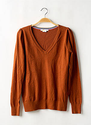 Pull col v manches longues marron BODEN femme