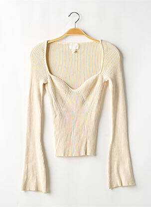 Pull stretch manches longues beige H&M femme