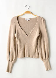 Pull coupe cintrée manches longues marron L'ACADEMIE femme