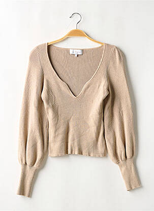 Pull coupe cintrée manches longues marron L'ACADEMIE femme