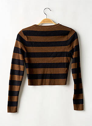 Pull coupe cintrée manches longues marron ZARA femme