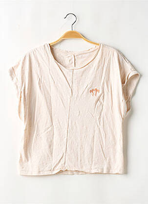 T-shirt coupe droite manches courtes beige ETAM femme