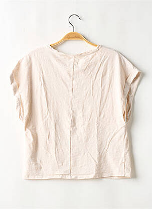 T-shirt coupe droite manches courtes beige ETAM femme