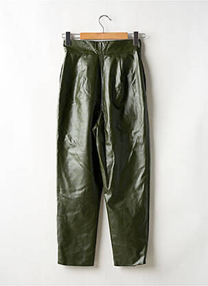 Pantalon droit coupe carotte taille haute vert MAJORELLE femme