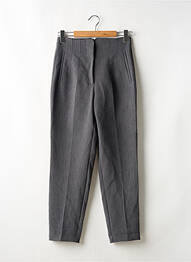 Pantalon droit taille à pinces taille haute gris ZARA femme