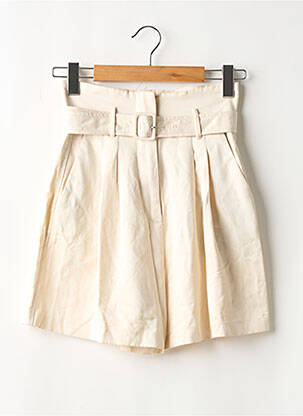 Short taille à pinces taille haute beige MANGO femme
