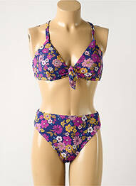 Maillot de bain 1 pièce stretch haut soutien-gorge avec mousse de rembourrage amovible violet CUPSHE femme