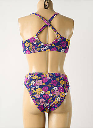 Maillot de bain 1 pièce stretch haut soutien-gorge avec mousse de rembourrage amovible violet CUPSHE femme
