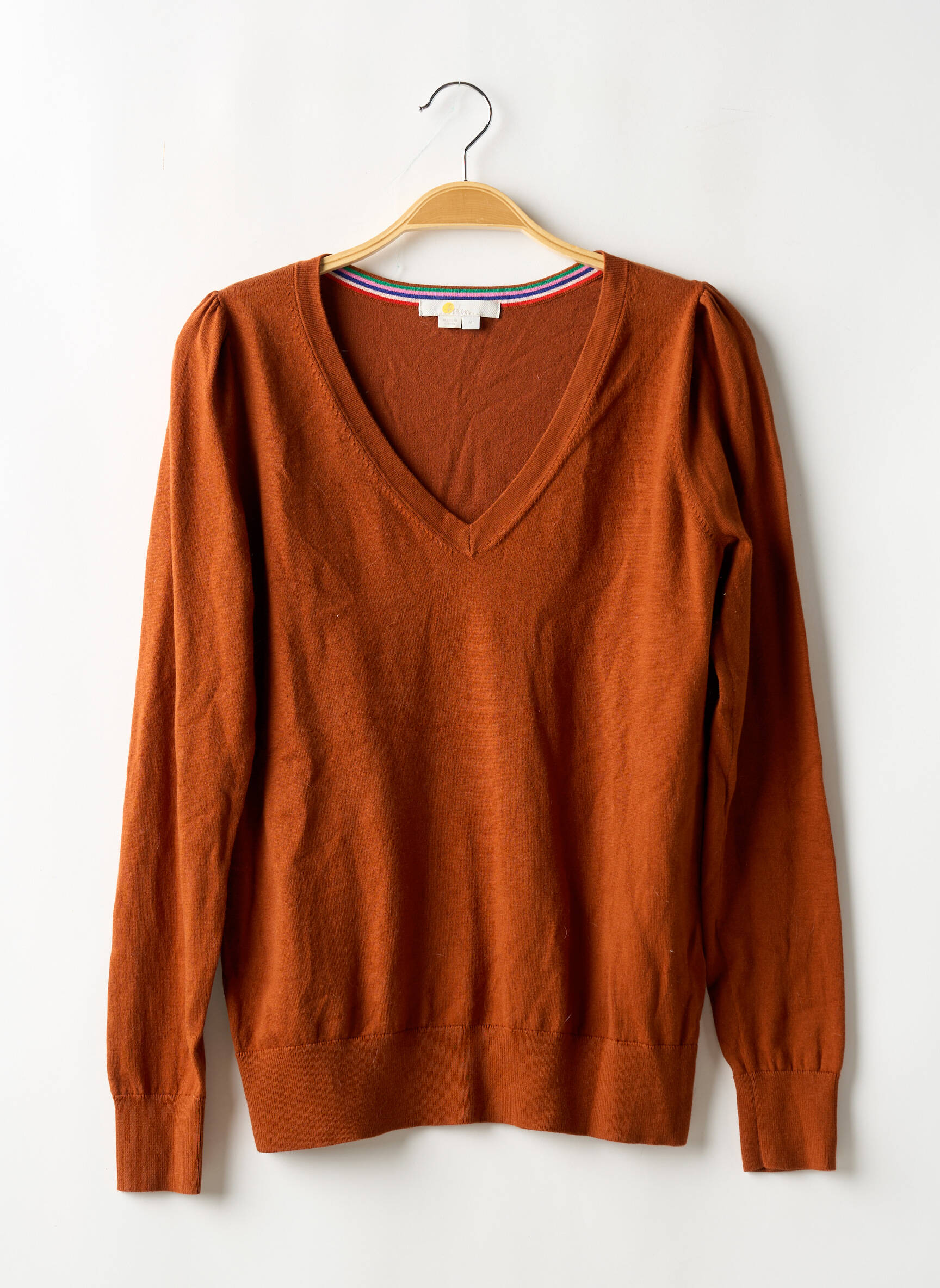 Pull Col V Marron Boden Femme 2588653-marron Modz