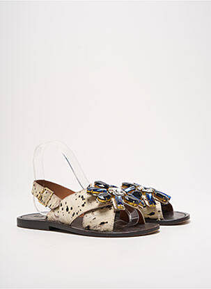 Sandales/nu pieds chiquet talon plat jusqu'à 3cm beige MARNI femme