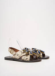 Sandales/nu pieds chiquet talon plat jusqu'à 3cm beige MARNI femme