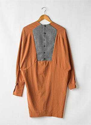 Robe courte manches longues manches longues orange IMU femme