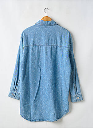 Tunique manches longues col chemisier bleu GESTUZ femme