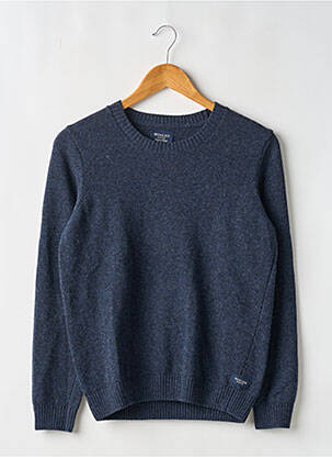 Pull tissage chiné manches longues bleu HAOLEN femme