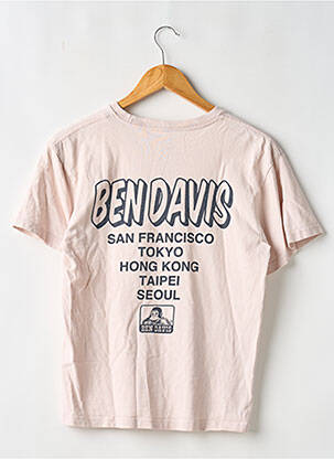 T-shirt sérigraphie manches courtes rose BEN DAVIS femme