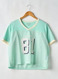 T-shirt col v manches courtes vert GUESS femme