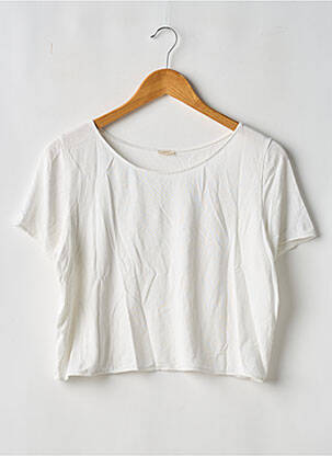 T-shirt coupe droite manches courtes blanc NOO femme