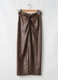 Jupe longue fermeture zippée au dos marron NANUSHKA femme