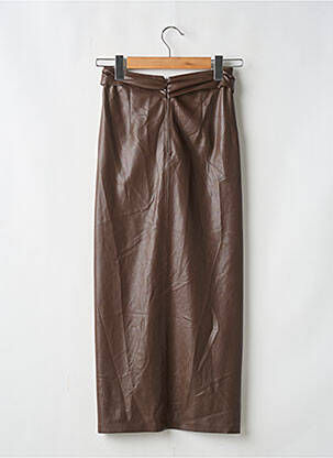 Jupe longue fermeture zippée au dos marron NANUSHKA femme