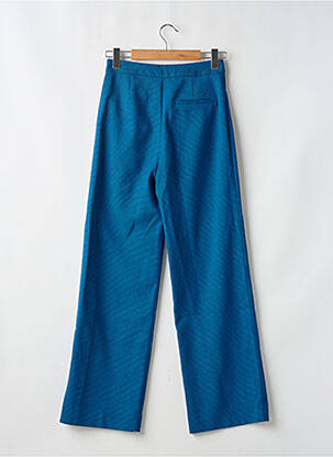 Pantalon droit tissage crêpe taille haute bleu GESTUZ femme
