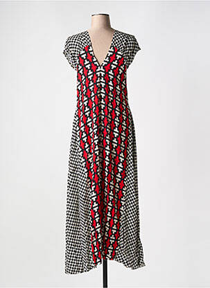 Robe longue manches courtes manches courtes rouge APRIL VINTAGE femme