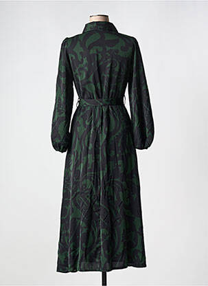 Robe longue manches longues manches longues vert LILIE ROSE femme