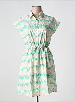 Robe mi-longue imprimé fantaisie manches courtes vert IT HIPPIE femme
