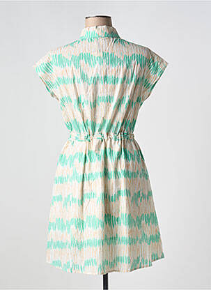 Robe mi-longue imprimé fantaisie manches courtes vert IT HIPPIE femme