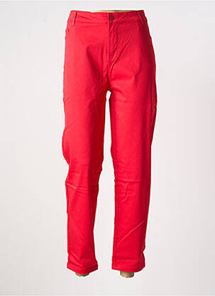 Pantalon slim tissage popeline taille normale rouge WORLD FASHION femme