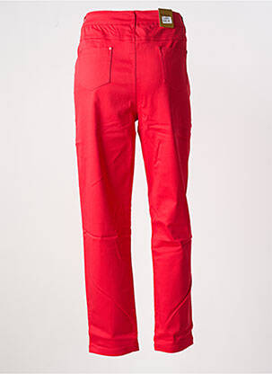 Pantalon slim tissage popeline taille normale rouge WORLD FASHION femme