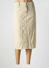 Jupe mi-longue coupe droite beige JUBYLEE femme