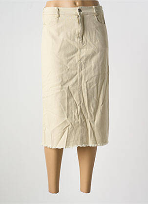 Jupe mi-longue coupe droite beige JUBYLEE femme