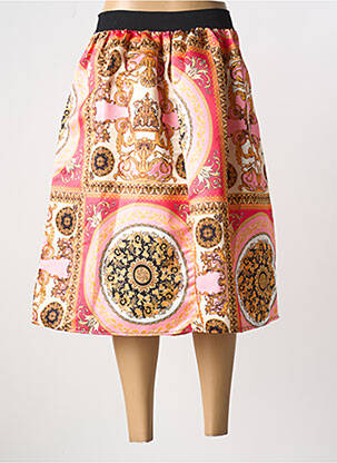 Jupe mi-longue coupe évasée rose DORALISA femme