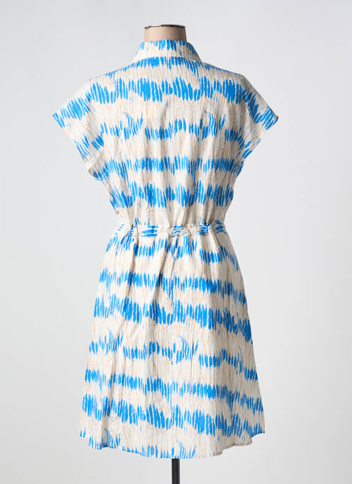 Robe mi-longue imprimé fantaisie manches courtes bleu IT HIPPIE femme