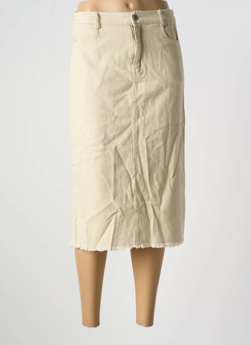 Jupe mi-longue beige JUBYLEE pour femme
