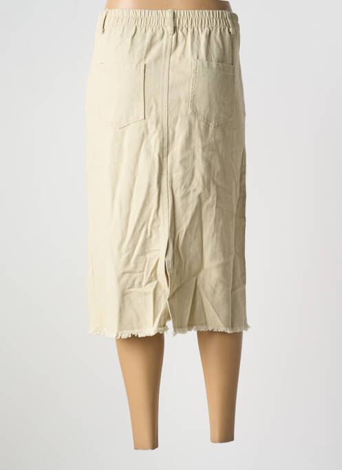 Jupe mi-longue beige JUBYLEE pour femme