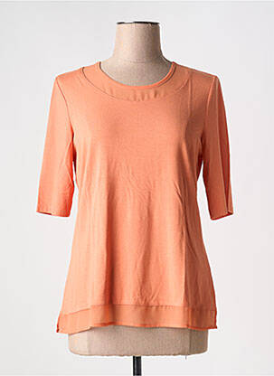 T-shirt stretch manches courtes orange BARBARA LEBEK femme