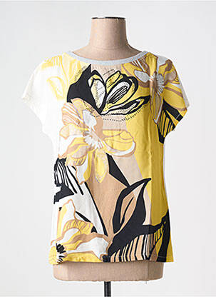 T-shirt sérigraphie avec strass manches courtes jaune BETTY BARCLAY femme