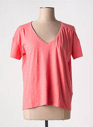 T-shirt col v manches courtes rose ARMOR LUX femme