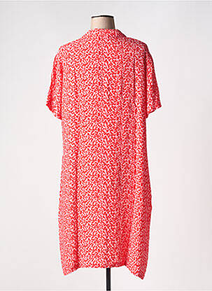 Robe mi-longue coupe fluide manches courtes rouge VERA MONT femme